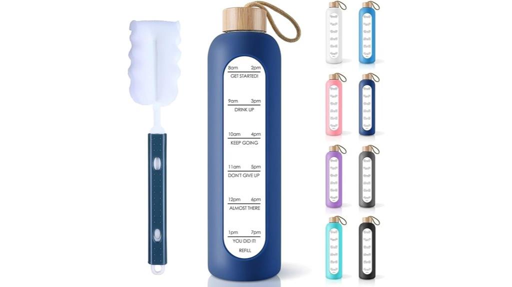 large borosilicate water bottle