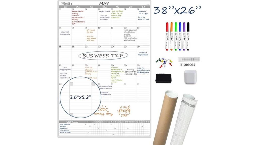 large laminated wall calendar