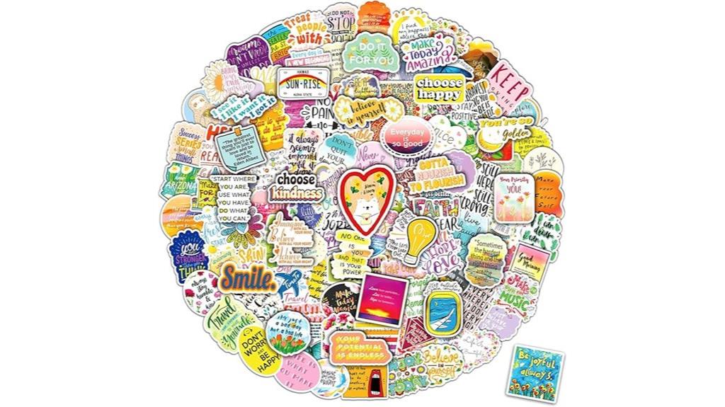large pack of inspirational stickers