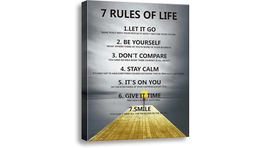 life rules motivational canvas