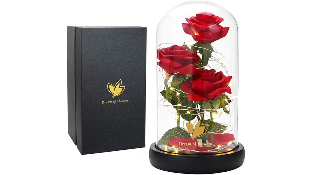 lighted rose gift dome