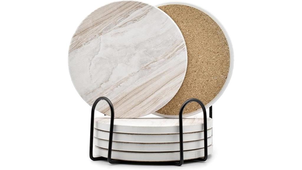 marble ceramic coaster set