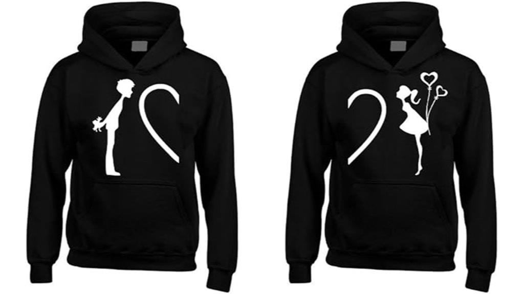 matching heart hoodie sweatshirts