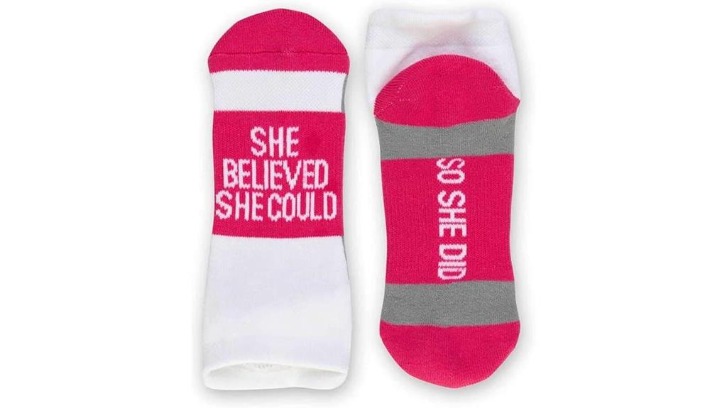 motivational running sock design