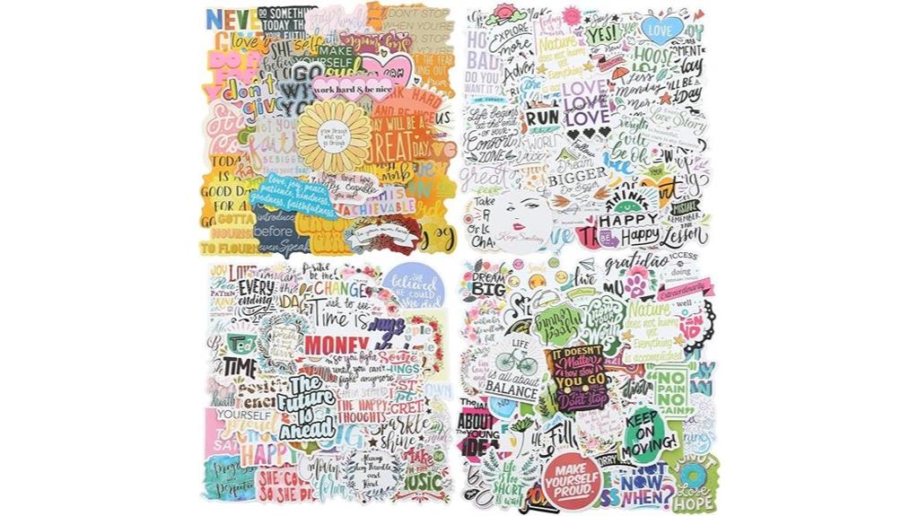 motivational waterproof sticker set