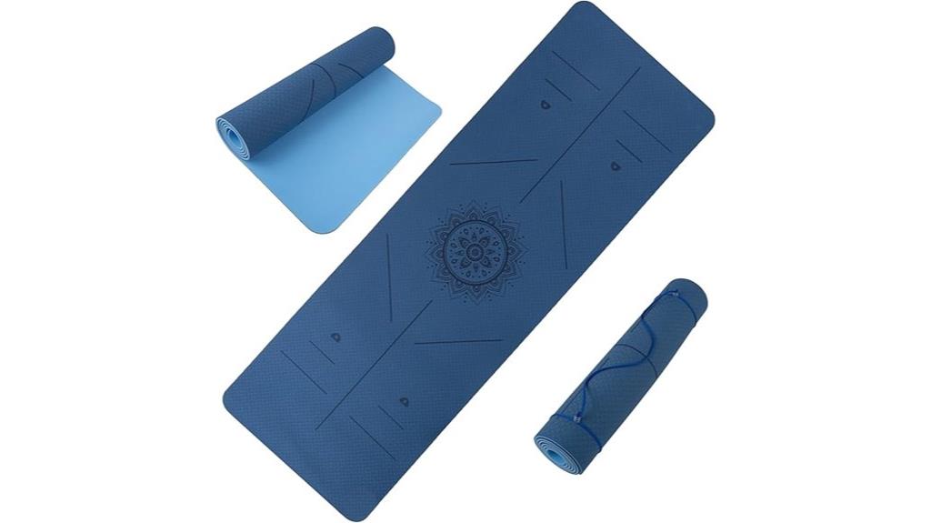 non slip yoga mat with alignment