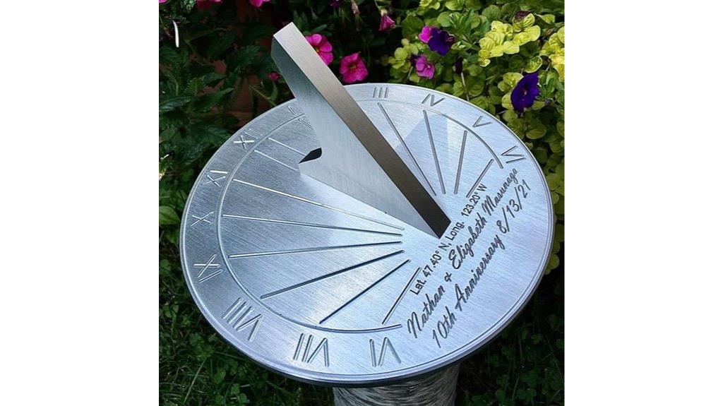 personalized 10th anniversary sundial