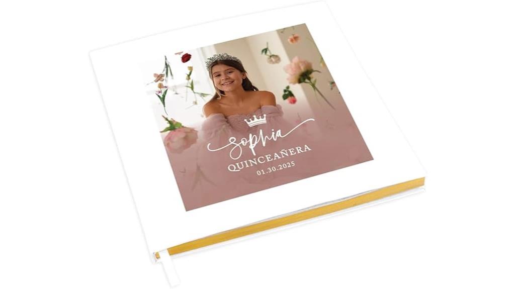 personalized quincea era guest book
