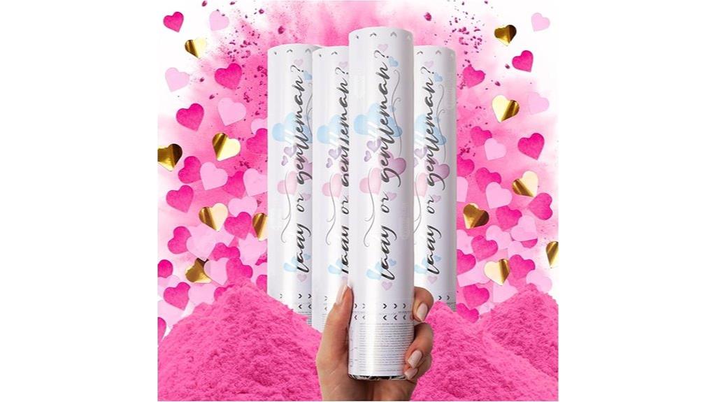 pink gender reveal confetti
