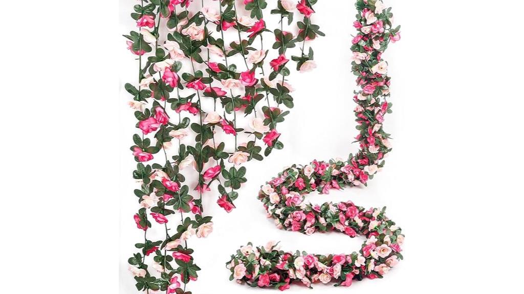 pink rose flower garland