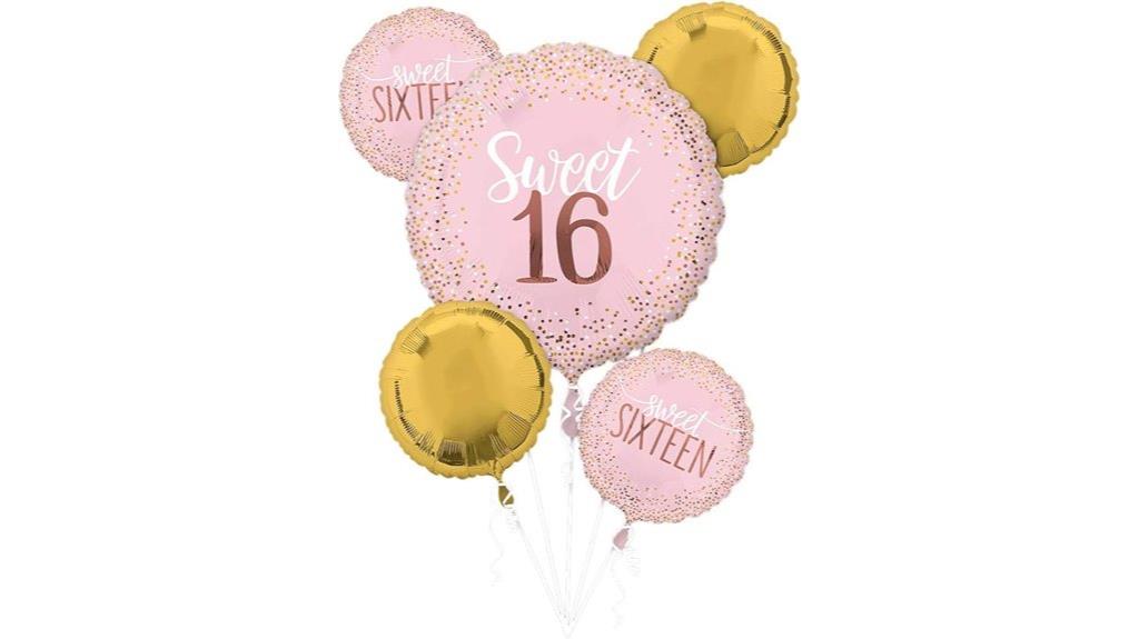 pink sweet sixteen balloons