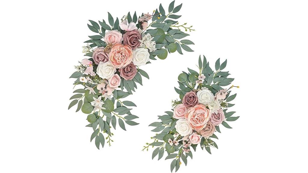 pink wedding arch flowers