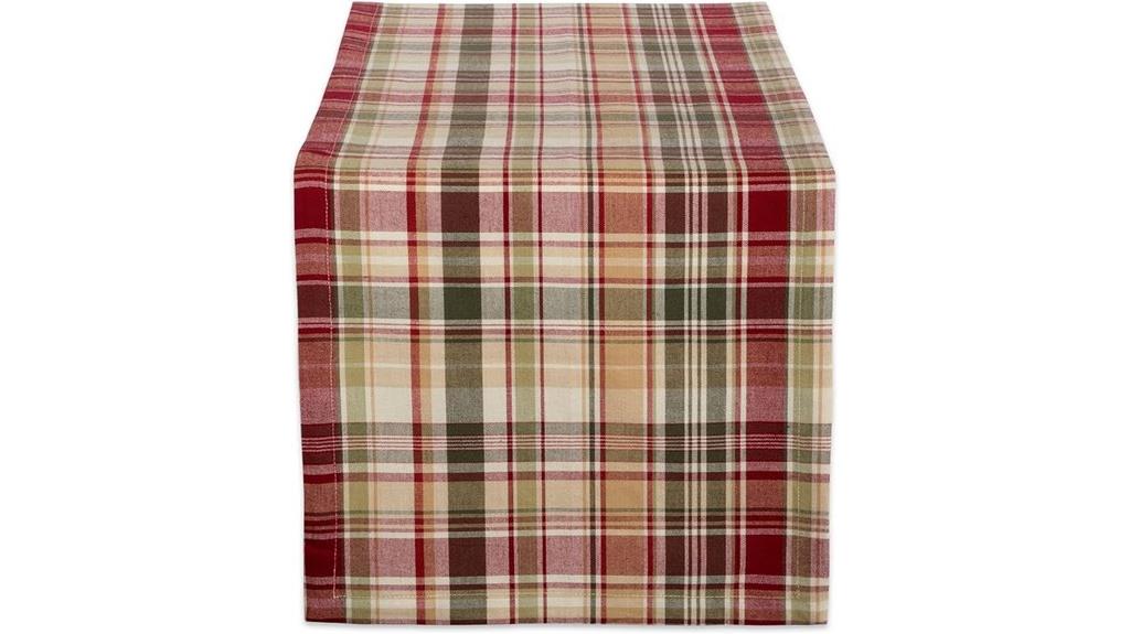 plaid fall table runner