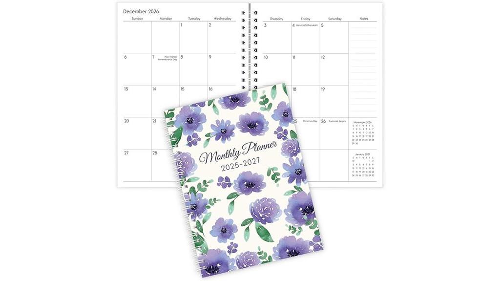 purple coil monthly planner