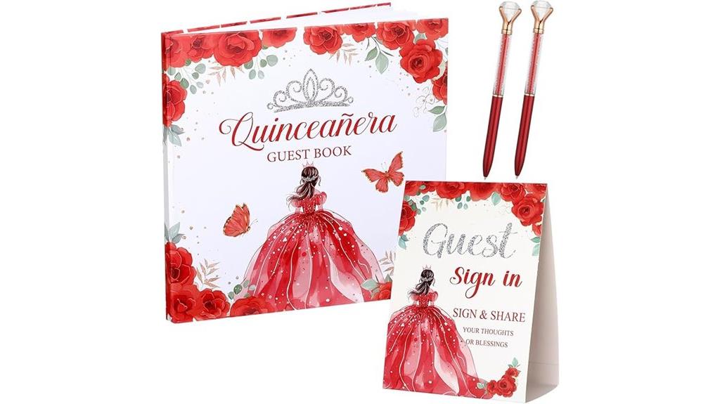 quincea era guest book set