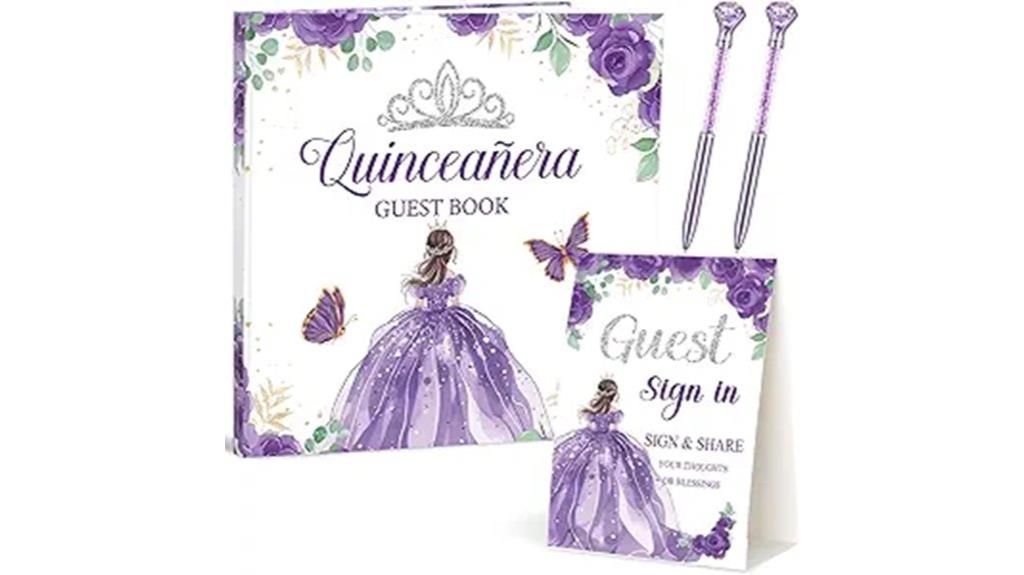 quincea era guest book set