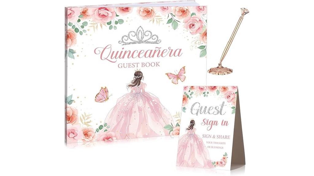 quincea era guest book set