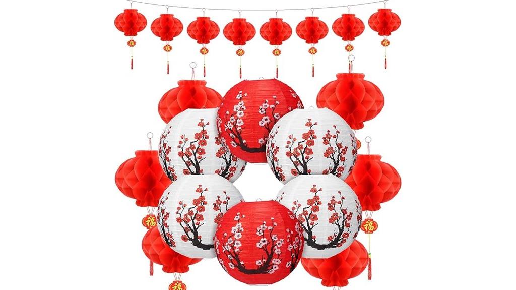 red and white lanterns