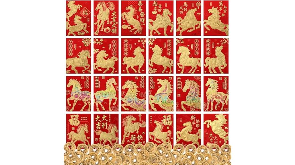 red envelopes with coins