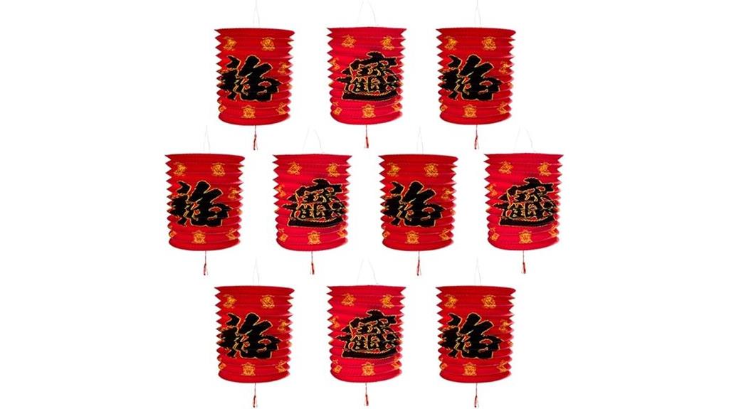 red lucky lanterns set