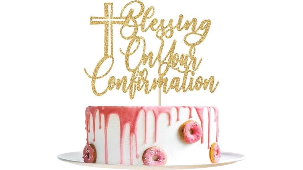 religious confirmation cake topper