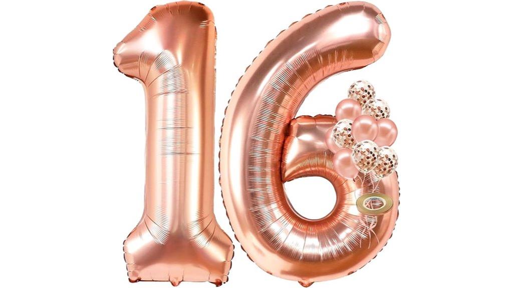 rose gold sweet 16 decor