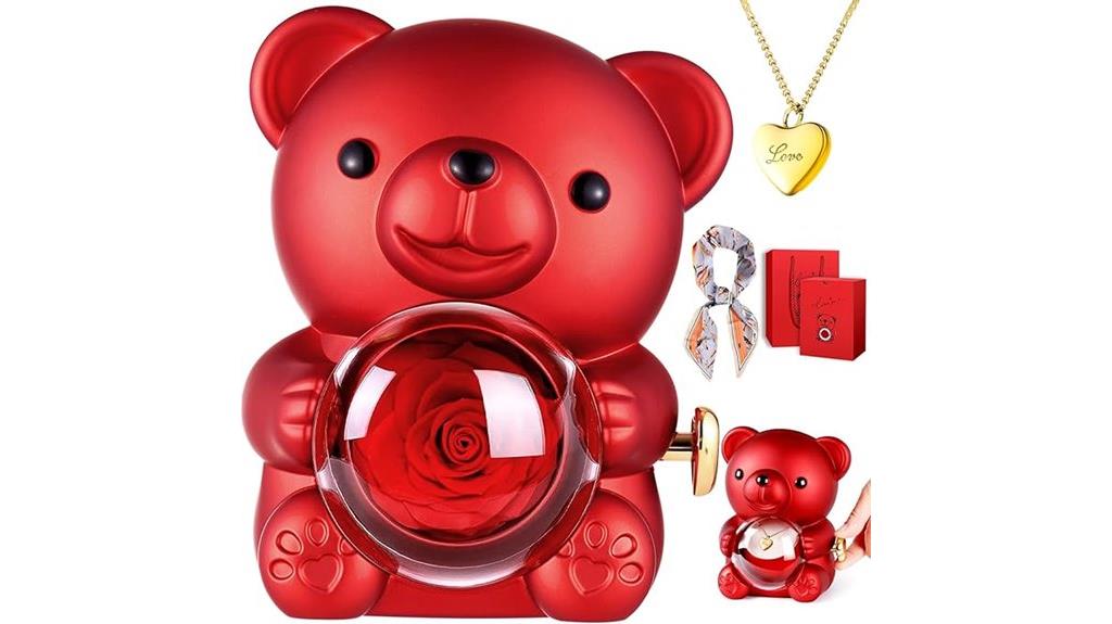 rose teddy bear gift box