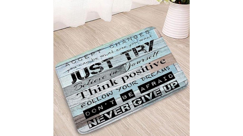rustic inspirational bath mat