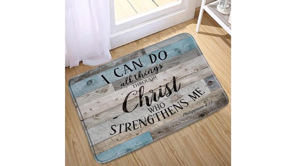 rustic inspirational bath mat