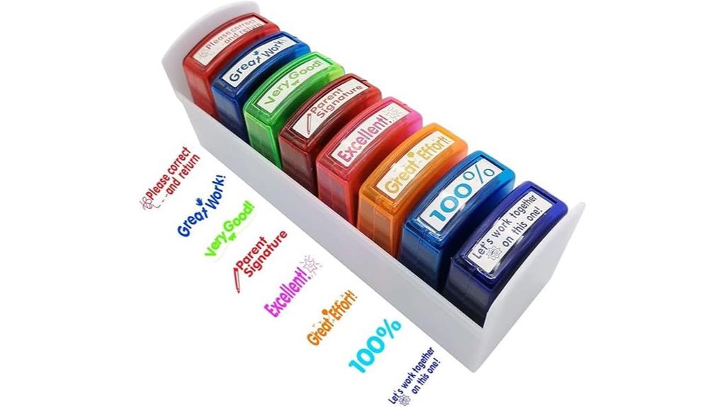 self inking motivational teacher stamps