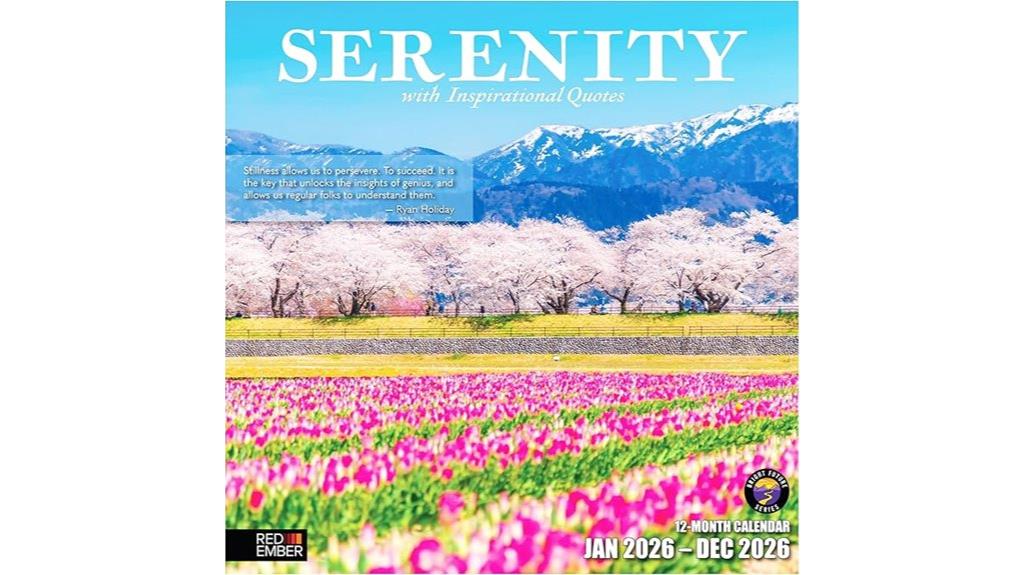 serene inspirational wall calendar