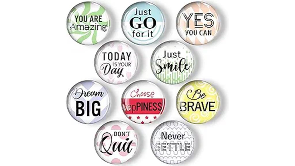 set of 10 motivational fridge magnets