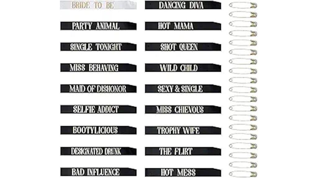 set of 18 bachelorette sashes