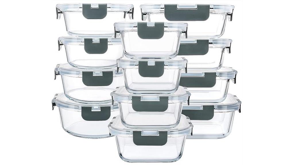 set of 24 glass containers