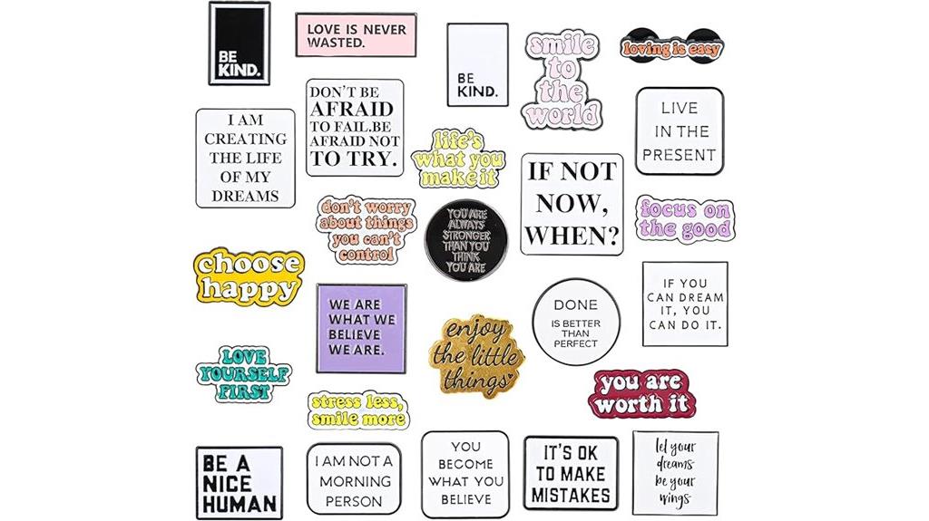 set of 26 inspirational pins
