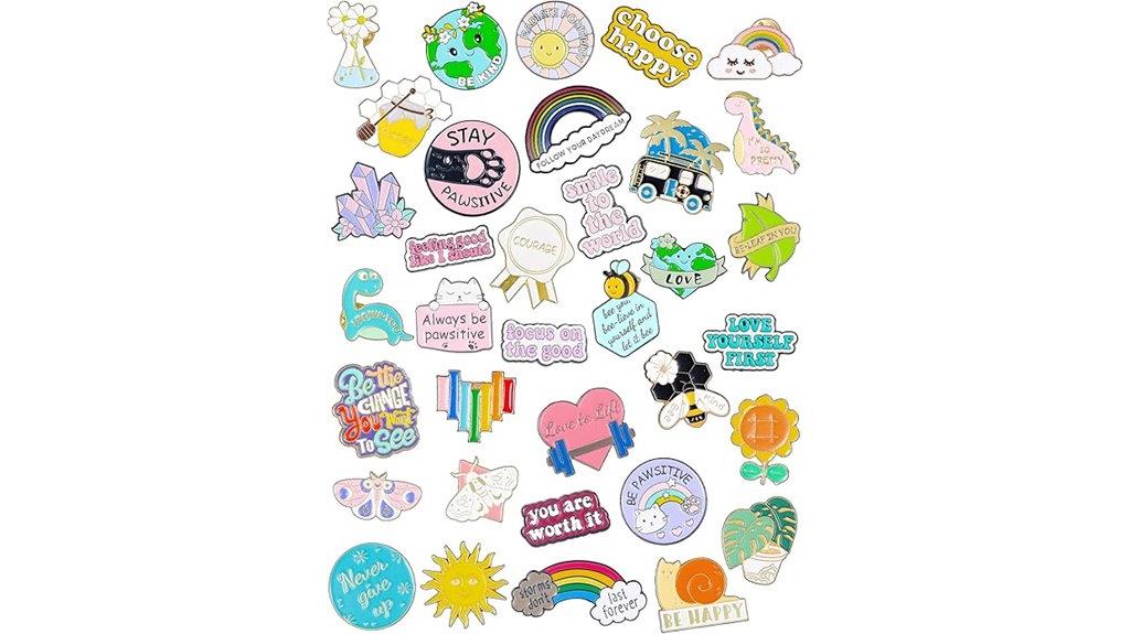 set of 35 enamel pins