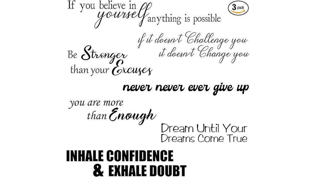 set of motivational wall decals