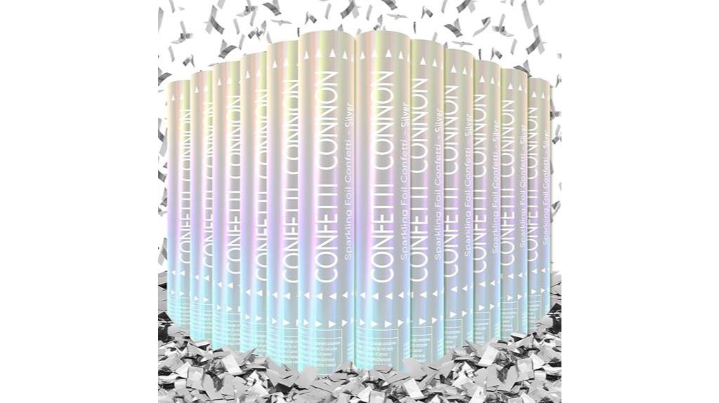 silver confetti poppers pack