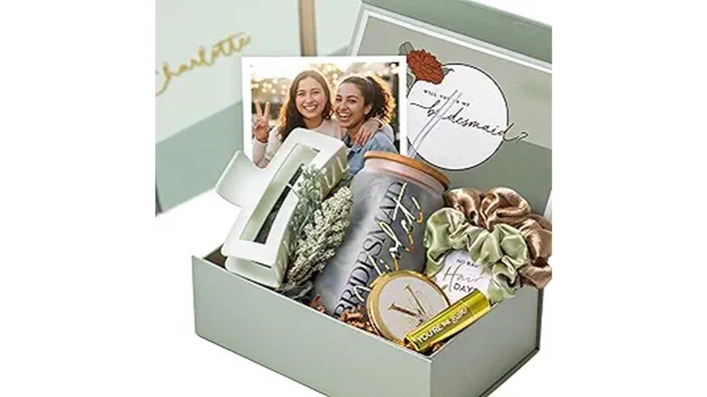six green bridesmaid gift sets