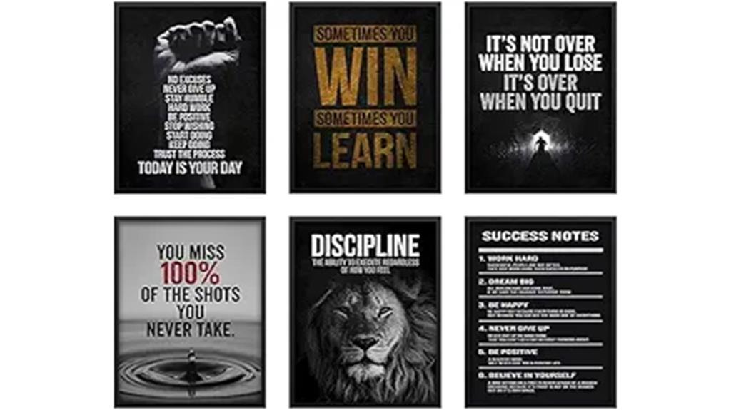 six inspirational canvas prints