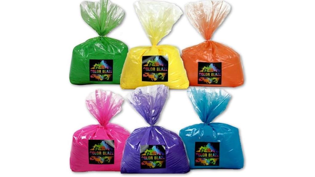 six pack of color powder