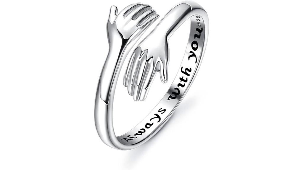 sterling silver hug ring