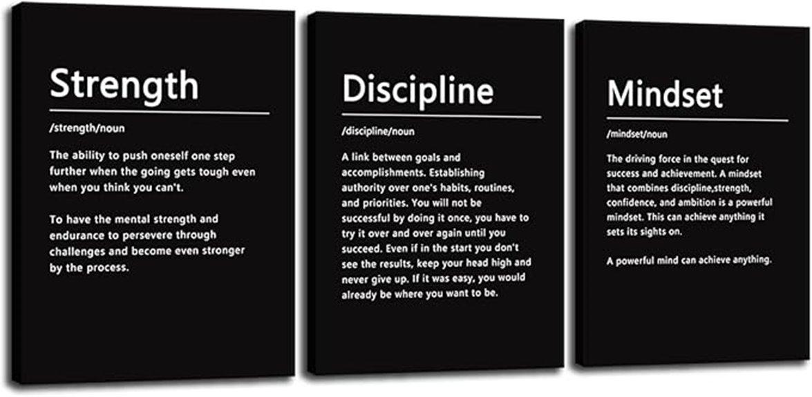strength discipline mindset wall art