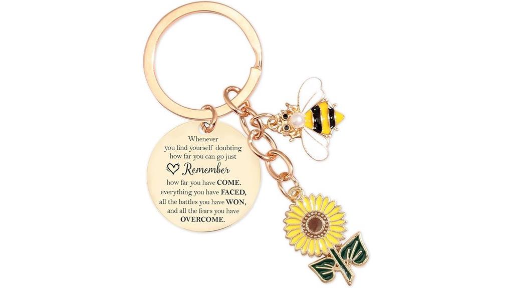 sunflower bee keychain gifts