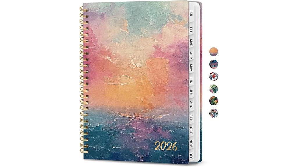 sunset hardcover weekly planner