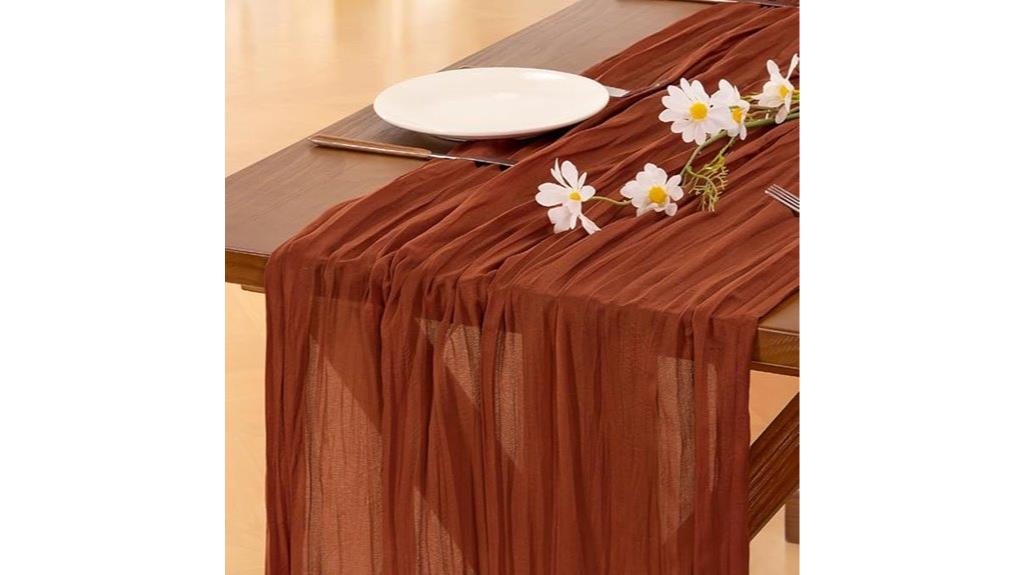 terracotta cheesecloth fall runner