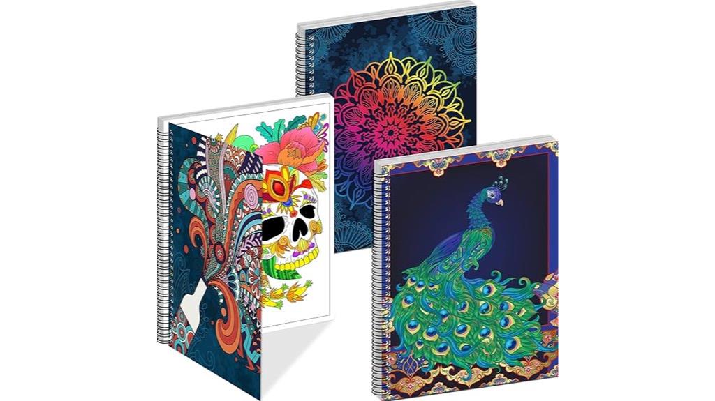 three adults coloring books