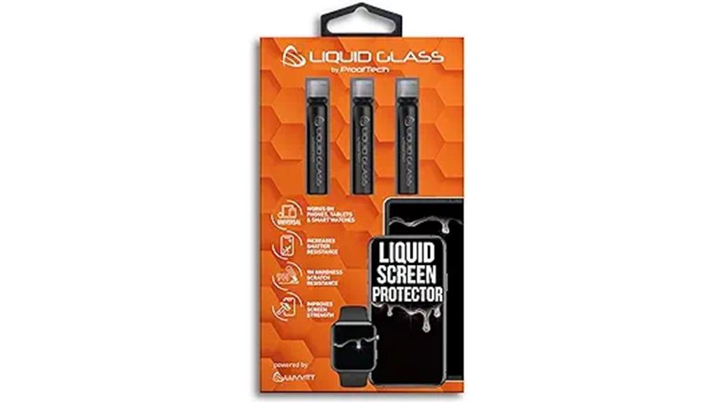 three bottles liquid glass