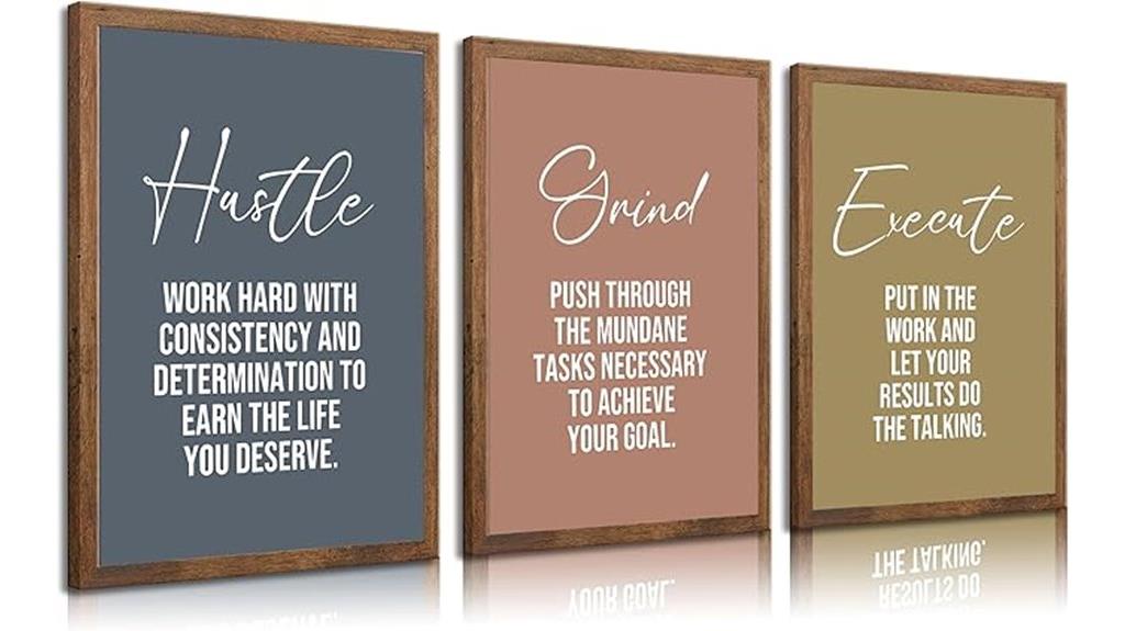 three piece inspirational wall art
