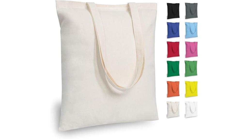 twelve cotton tote bags